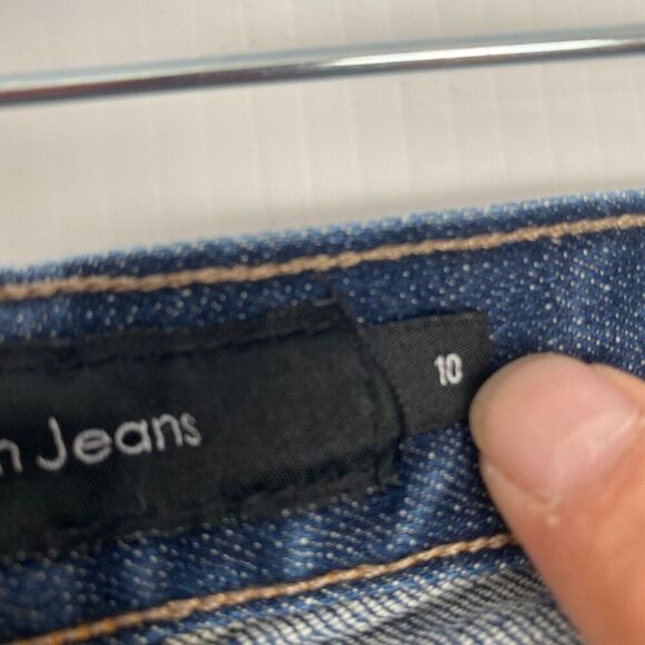 Calvin Klein Flare Bootcut Blue Jeans Women's Size 10 Stretch‎ embroidery - Picture 16 of 16